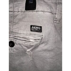 Aeropostale Mens Gray Distressed Cargo Shorts Size 36